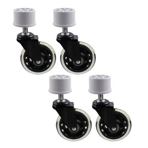 4 Pack 3 inch Table Caster with Pipe Cap Worktable Caster Wheels Fit 1-5/8" Leg Tube Adapter