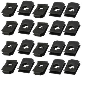 uxcell 20pcs Spring Steel Speed Fastener U Nut Clip Black for M4 / ST3.5 Screw Bolt