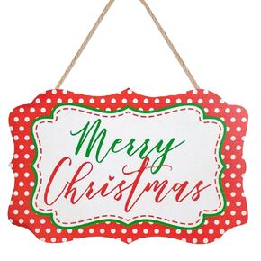 Merry Christmas Sign Christmas Decoration Wood Door Decorations Christmas Decor Christmas Housewarming Gift Christmas Welcome Sign for Farmhouse Porch Home Coffee Shop (Rectangle)
