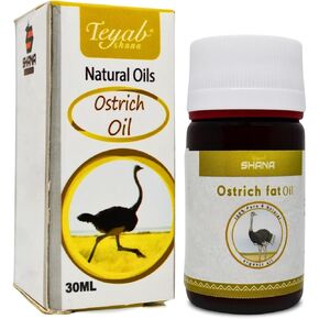 Shana Natural Oils Ostrich Ostrish Oil Cold Pressed Pure for Skin Body Hair Drink Food No Additives Non Gmo Kosher Halal (1 Pack = 1.01 oz / 30 ml) حلال زيت دهن النعام شانه