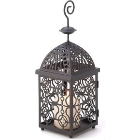 Accent Plus Christmas Decorations Indoor Lantern Decorative Outdoor Christmas Decorations Candle Lantern Candle Holders Christmas Table Decorations Moroccan Lantern, Black 5 X 5 X 13.75 Inches