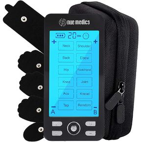 Tens Unit Machine Pulse Massager Rechargeable Muscle Stimulator Device + Hard Travel Case