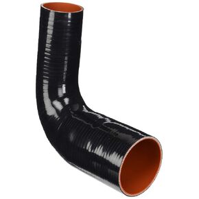 HPS 2.5" - 3.5" ID, Silicone 90 Degree Elbow Reducer Coupler Hose, High Temp 4-Ply Reinforced, Leg Length on Each Side: 4-1/2", 55 Psi Max. Pressure, SER-81001-BLK, Silicone, Black