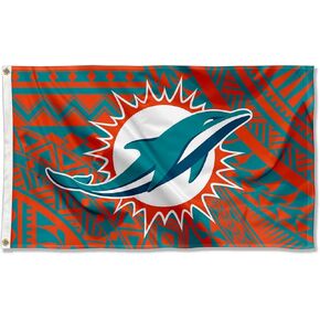 Miami Dolphins Samoan Pattern 3x5 Grommet Flag
