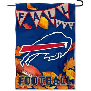 Buffalo Bills Fall Leaves Decorative Football Garden Flag Double Sided Banner