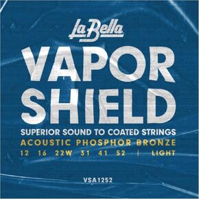 La Bella VSA1252 Vapor Shield Acoustic Guitar Strings - Light 12-52