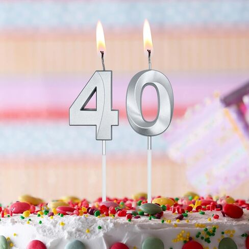 شموع عيد الميلاد الثمانين الفضية للكعك، رقم 80 شمعة لتزيين حفلات الذكرى السنوية لعيد الميلاد in Kuwait