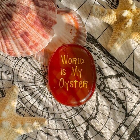 World is My Oyster Agate Healing Crystal Inspirational Gifts You Got This Cheer Up Gift for Women Men in Kuwait