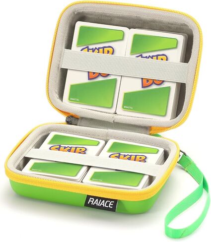 RAIACE Hard Carrying Case Compatible with Phase 10/UNO Card Game, Playing Card Game, Card Protection Storage Box,Phase 10 card game for adults and Kid,Fits up to 300+ Cards - Green (Only Case) in Saudi Arabia