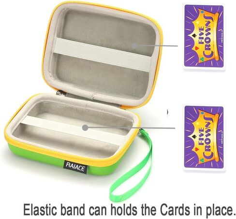 RAIACE Hard Carrying Case Compatible with Phase 10/UNO Card Game, Playing Card Game, Card Protection Storage Box,Phase 10 card game for adults and Kid,Fits up to 300+ Cards - Green (Only Case) in Saudi Arabia