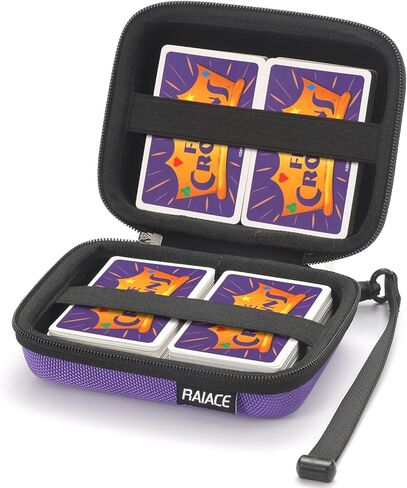 RAIACE Hard Carrying Case Compatible with Phase 10/UNO Card Game, Playing Card Game, Card Protection Storage Box,Phase 10 card game for adults and Kid,Fits up to 300+ Cards - Green (Only Case) in Saudi Arabia
