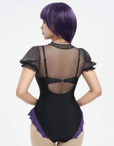 haikyuu Women Goth One Piece Swimsuit Gothic Dark Style Lace-Up One-Piece Bathing Suit Tummy Control Swimwear in Saudi Arabia