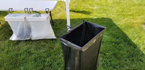 Trash-Ease-Canopy 1 inch - The Portable Trash Bag Holder- for The Canopy Tent. Great for: Camping, Tailgating, 13 Gallon Drawstring Garbage Bag Size, NO Tools Needed (13 gal Black & Black) in Saudi Arabia