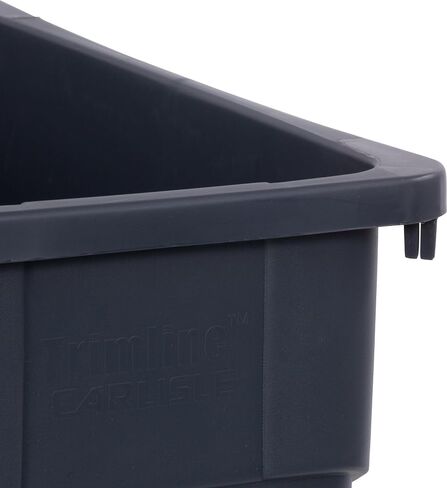 Carlisle FoodService Products Trimline Rectangular Waste Container with Handles, Polyethylene, 15 Gallons, Gray in Saudi Arabia