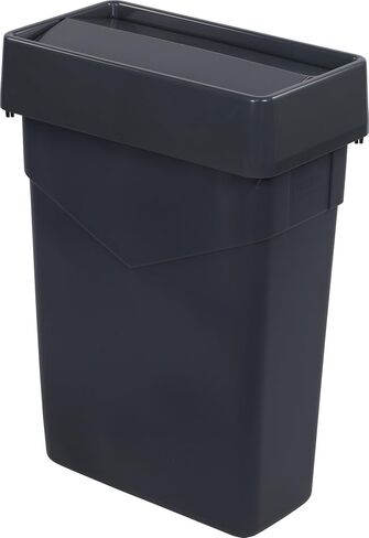 Carlisle FoodService Products Trimline Rectangular Waste Container with Handles, Polyethylene, 15 Gallons, Gray in Saudi Arabia