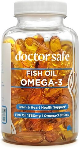 Omega 3 Fish Oil Supplement - High Strength Lemon Scented Fish Oil Pills, 1360mg EPA DHA for Heart, Brain & Immune Support Omega 3 Fatty Acid Supplements - 30 Servings in Saudi Arabia