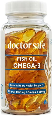 Omega 3 Fish Oil Supplement - High Strength Lemon Scented Fish Oil Pills, 1360mg EPA DHA for Heart, Brain & Immune Support Omega 3 Fatty Acid Supplements - 30 Servings in Saudi Arabia