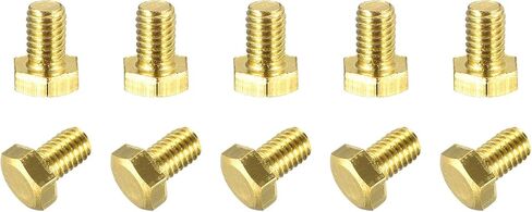 uxcell Brass Hex Bolts, M5x8mm 10pcs Fully Thread Grade 4.8 Solid Brass Hexagon Head Bolt Machine Screws for Machinery in Saudi Arabia