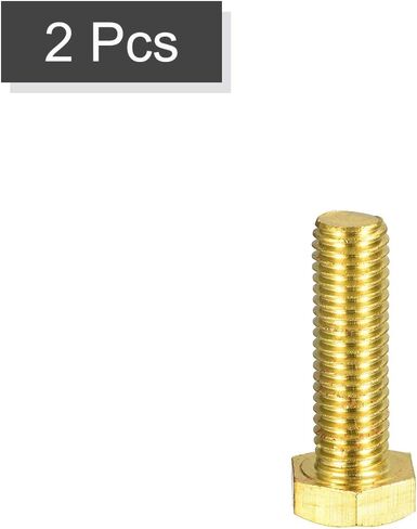 uxcell Brass Hex Bolts, M5x8mm 10pcs Fully Thread Grade 4.8 Solid Brass Hexagon Head Bolt Machine Screws for Machinery in Saudi Arabia