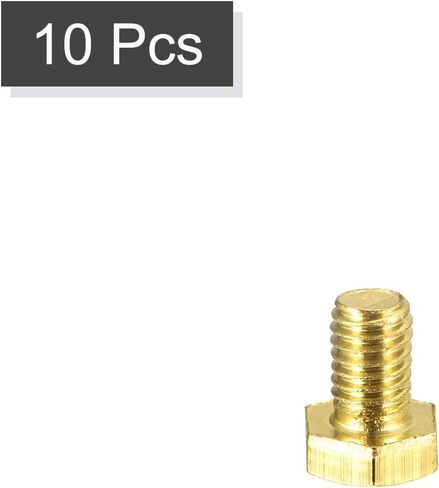uxcell Brass Hex Bolts, M5x8mm 10pcs Fully Thread Grade 4.8 Solid Brass Hexagon Head Bolt Machine Screws for Machinery in Saudi Arabia