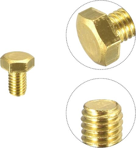 uxcell Brass Hex Bolts, M5x8mm 10pcs Fully Thread Grade 4.8 Solid Brass Hexagon Head Bolt Machine Screws for Machinery in Saudi Arabia