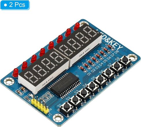 وحدة عرض LED مكونة من 8 أرقام مقاس 0.36 بوصة من PATIKIL، قطعتان 3.5-5 فولت 7 شرائح عرض LED كاثود مشترك أنبوب رقمي للوحة القيادة الإلكترونية 3 × 2 × 0.4 بوصة، أحمر in Saudi Arabia