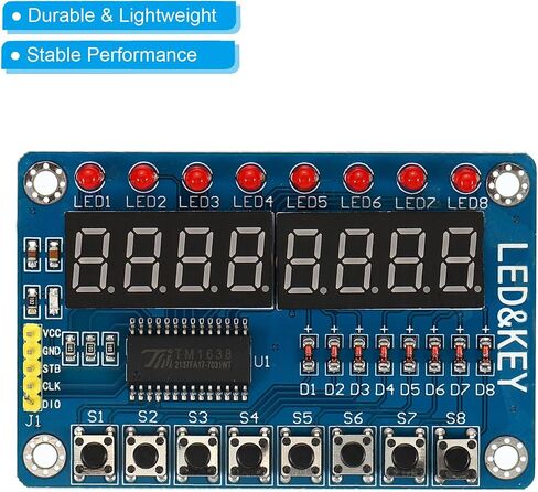 وحدة عرض LED مكونة من 8 أرقام مقاس 0.36 بوصة من PATIKIL، قطعتان 3.5-5 فولت 7 شرائح عرض LED كاثود مشترك أنبوب رقمي للوحة القيادة الإلكترونية 3 × 2 × 0.4 بوصة، أحمر in Saudi Arabia