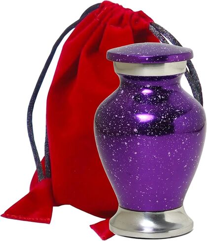 Small Cremation Urn for Human Remains Ashes for Women - Pink Glittered Keepsake Token with Velvet Carry Bag, Paper Funnel in a Beautiful Gift Box - Serenity Funeral Urn & Keepsake in Saudi Arabia