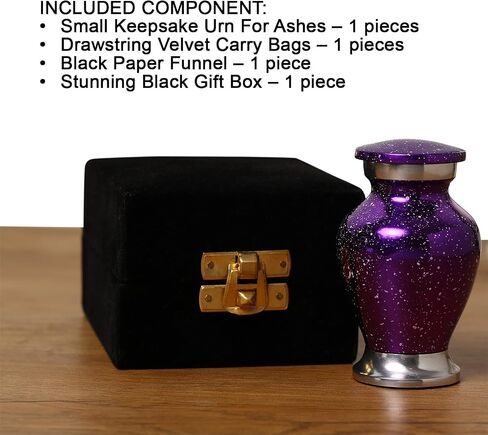 Small Cremation Urn for Human Remains Ashes for Women - Pink Glittered Keepsake Token with Velvet Carry Bag, Paper Funnel in a Beautiful Gift Box - Serenity Funeral Urn & Keepsake in Saudi Arabia