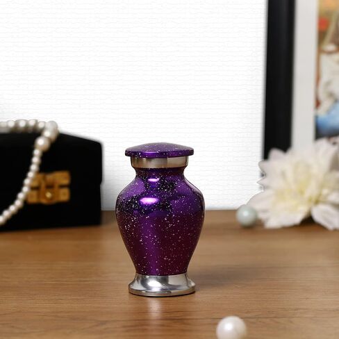 Small Cremation Urn for Human Remains Ashes for Women - Pink Glittered Keepsake Token with Velvet Carry Bag, Paper Funnel in a Beautiful Gift Box - Serenity Funeral Urn & Keepsake in Saudi Arabia