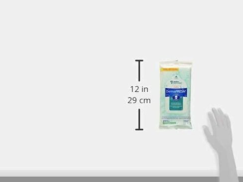 مناديل مبللة شخصية قابلة للتحلل البيولوجي من MedPro Defense Dermafresh، مقاس 9 × 12 بوصة، ناعمة وسميكة، مع محلول تنظيف لطيف، أكبر من معظم المناديل المبللة، 24 منديلًا في كل عبوة in Kuwait