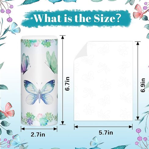 حامل مناديل السيارة مع مجموعة مناديل الوجه - 4 عبوات من علبة مناديل أسطوانية مع مناديل السيارة و8 عبوات مناديل قابلة لإعادة التعبئة، 3 طبقات 50 ورقة، مناديل سفر لحامل أكواب السيارة، واقي السيارة، المنزل in Kuwait