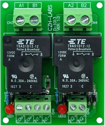 لوحة وحدة مرحل الطاقة CZH-LABS 12 فولت سلبية 2 SPST-NO 30 أمبير. in Kuwait