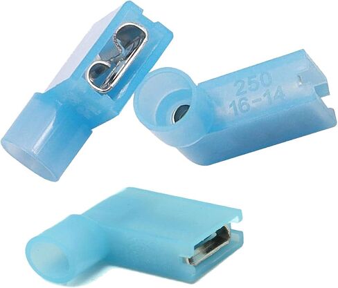 90 Degree 16-14 AWG Flag Shaped Right Angle Spade Connectors Terminals Nylon Insulated Quick Disconnects Wire Connectors,Blue 100 Pcs in Saudi Arabia