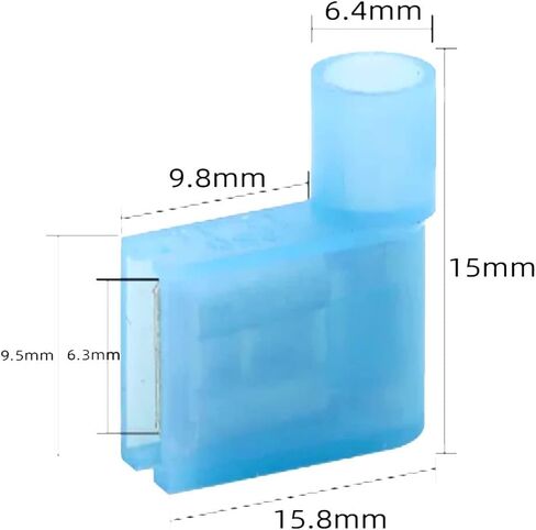 90 Degree 16-14 AWG Flag Shaped Right Angle Spade Connectors Terminals Nylon Insulated Quick Disconnects Wire Connectors,Blue 100 Pcs in Saudi Arabia