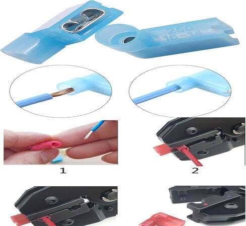 90 Degree 16-14 AWG Flag Shaped Right Angle Spade Connectors Terminals Nylon Insulated Quick Disconnects Wire Connectors,Blue 100 Pcs in Saudi Arabia