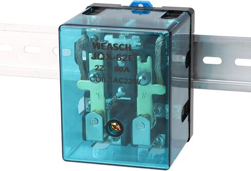 2Pcs High Power Relay JQX-62F-2Z, Coil Voltage AC 220V 80A, DPDT 2NO 2NC, Electronmagnetic Relay, 35mm Rail Mount (AC 220V, 2) in Saudi Arabia