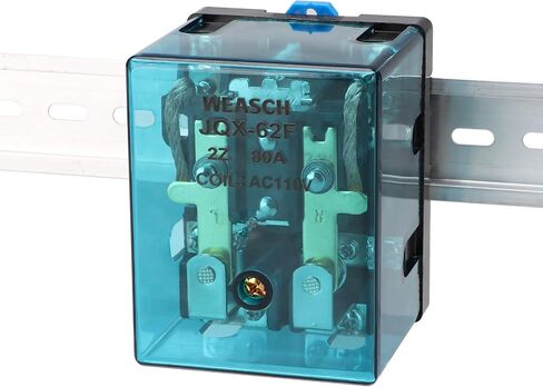 2Pcs High Power Relay JQX-62F-2Z, Coil Voltage AC 220V 80A, DPDT 2NO 2NC, Electronmagnetic Relay, 35mm Rail Mount (AC 220V, 2) in Saudi Arabia