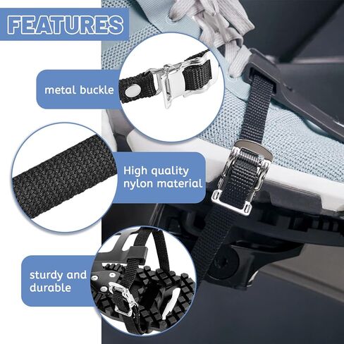 4 قطع من أحزمة دواسة الدراجة القابلة للتعديل، أشرطة مطاطية لدواسة الدراجة ثابتة للياقة البدنية للصالة الرياضية والمنزل والمكتب in Kuwait