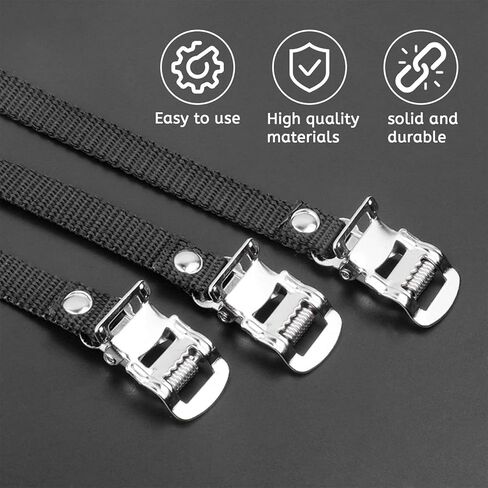 4 قطع من أحزمة دواسة الدراجة القابلة للتعديل، أشرطة مطاطية لدواسة الدراجة ثابتة للياقة البدنية للصالة الرياضية والمنزل والمكتب in Kuwait