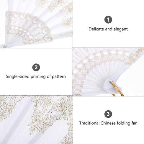 HOMSFOU Chinese Folding Fan Folding Hand Fan Chinese Foldable Fan Vintage Handheld Fan Dancing Performance Fan Traditional Japanese Fan for Wedding Home Wall Decor Photo Props White in Saudi Arabia