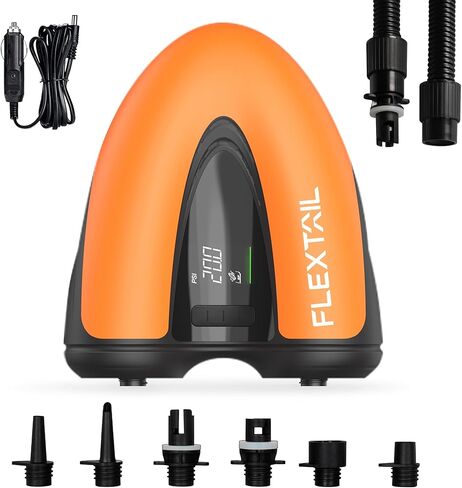 FLEXTAILGEAR Max Sup Pump Lite - 20 PSI Air Pump Inflate & Deflate, Automatic Shut Off Pump Digital Display for Paddle Boards, Kayaks, Boats, Inflatable Tents & Accessories (Non Rechargeable) in Saudi Arabia