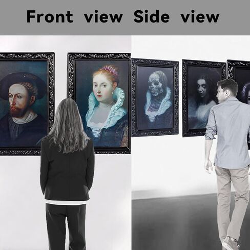 Labeol 4 Pack Halloween Decorations Indoor 3D Changing Face Scary Moving Picture Frame Creepy Haunted Wall Decoration Portrait Scary Halloween Decoration for Horror Party Castle House Home in Saudi Arabia