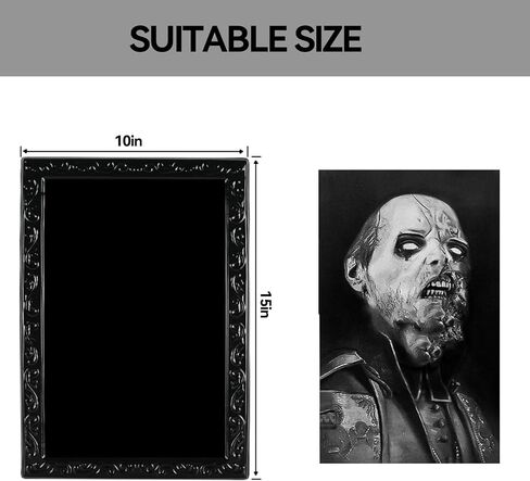 Labeol 4 Pack Halloween Decorations Indoor 3D Changing Face Scary Moving Picture Frame Creepy Haunted Wall Decoration Portrait Scary Halloween Decoration for Horror Party Castle House Home in Saudi Arabia