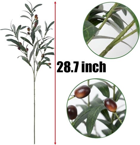 SzJias Artificial Olive Branches for Vases Faux Olive Branch Fake Branches Olive Stems for Vase Fake Olive Tree Branches (5 Branches, 28.7 inch/Each) in Saudi Arabia