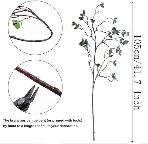 SzJias Artificial Branches for Vase Faux Stems Greenery Plant Stems for Vase Fake Tree Branches (3 Branches, 41.7 inch/Branches) in Saudi Arabia