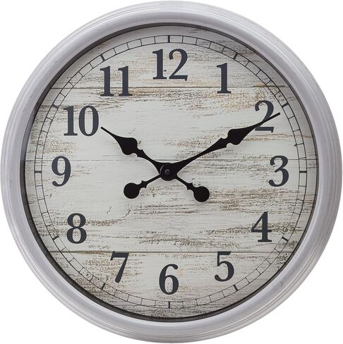 Kiera Grace Mallory Round Wall Clock, 20" x 20", Grey in Saudi Arabia