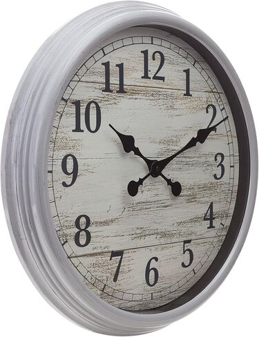 Kiera Grace Mallory Round Wall Clock, 20" x 20", Grey in Saudi Arabia