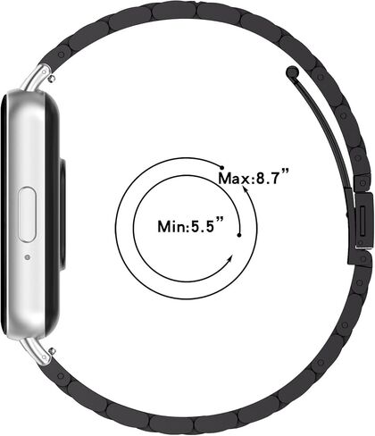 متوافق مع حزام Samsung Galaxy Fit 3 المعدني للنساء والرجال، وأشرطة بديلة معدنية صلبة من الفولاذ المقاوم للصدأ in Kuwait