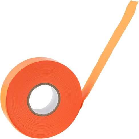 10 لفات 3280 قدم إجمالي 1 بوصة شريط أعلام برتقالي، شريط مساح علامات نيون غير لاصق، شريط أعلام عاكس متعدد الأغراض لوضع العلامات والحدود ووضع علامات على المسار، 328 قدم/لفة in Kuwait